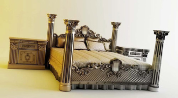 Continental sets of bed 3D model