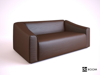 A brown leather the multiplayer sofa 3D model