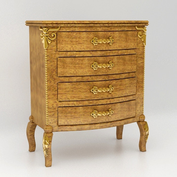 3D model of the European-style chest of drawers