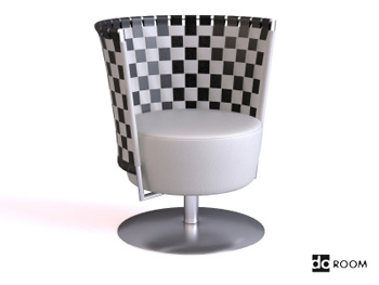 The checkerboard backrest modeling chair 3D model