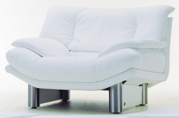 Modern White Single Metal base fabric sofa