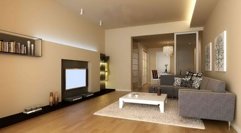 Modern small space warm living room