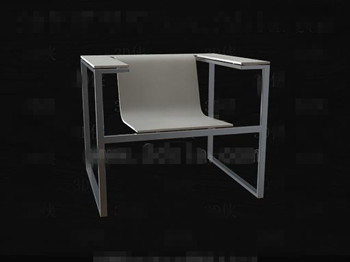 Metal frame smooth and white chair