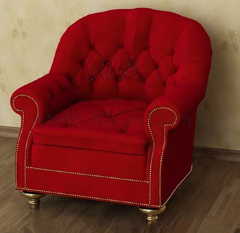 Red soft and comfortable single sofa