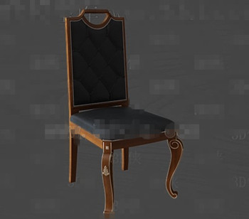 Black leather exquisite wooden chair