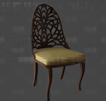 Golden cushion wooden chair