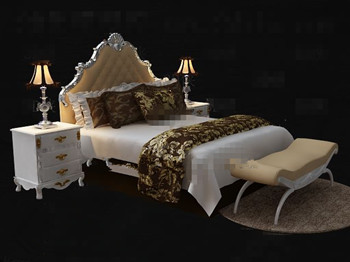 Exquisite and luxury white double bed