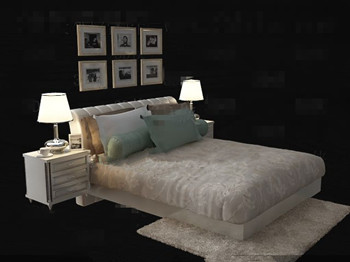 White simple and comfortable double bed