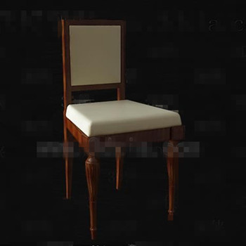 Retro beige seat brown wooden chair
