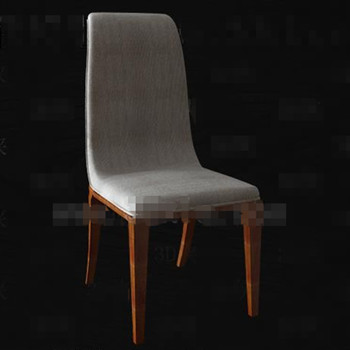 Simple gray fabric wood chair