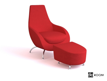 Red comfortable combination of chair