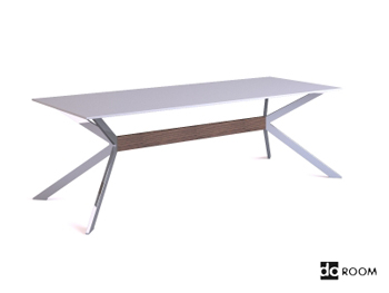 Modern white unique bracket table