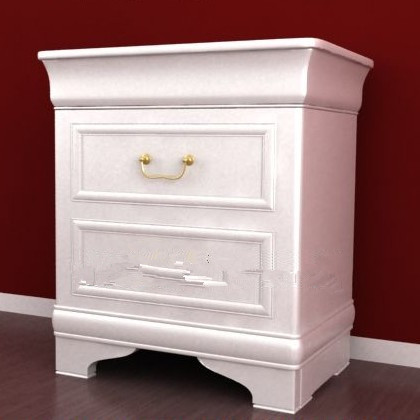 White simple European-style bedside cabinet