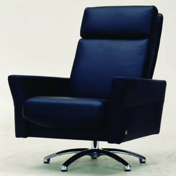 Modern black leather boss chair