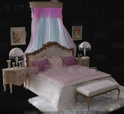 European style exquisite pink double bed