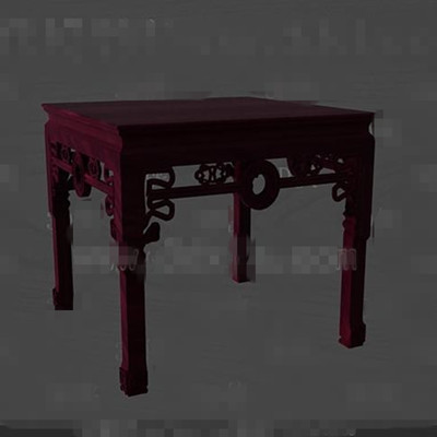 Dark red wooden engraving chair