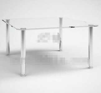 Transparent glass rectangular tea table