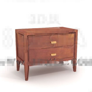 Brown two-tier drawers bedside cabinet