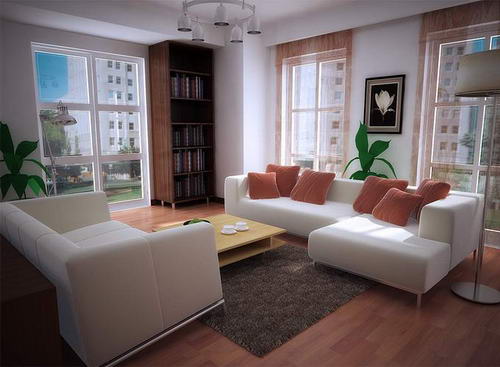  living room, indoor space  libraries for
