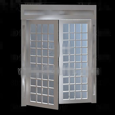 White wooden simple glass door