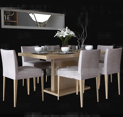 White wooden simple dining table