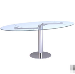 The Elliptic transparent glass table