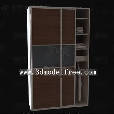 Brown simple two-door wardrobe