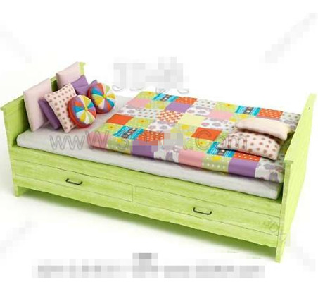 Green with drawers wooden Children Bed