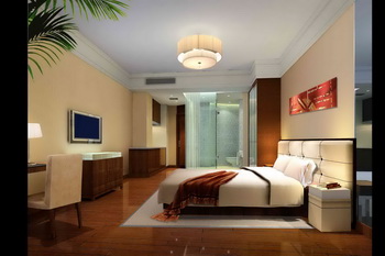 Modern hotel-style comfortable bedroom