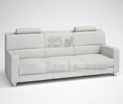 Fashion light gray three seats fabric sofa