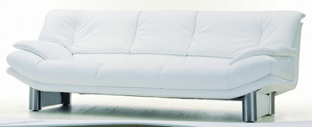 Modern White three seats fabric sofa