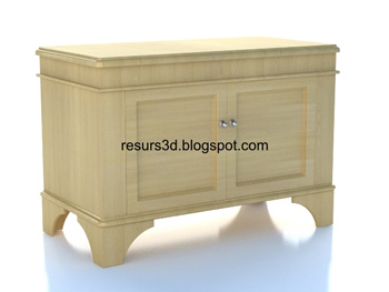 European-style wood cabinet 3D Model