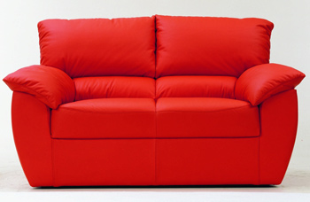 Modern red double seats fabric sofa