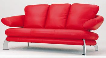 European-style modern red  three seats sofa