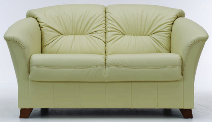 European-style double seats white leather sofa
