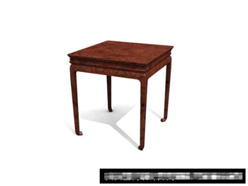 3D Model of Chinese wooden square table