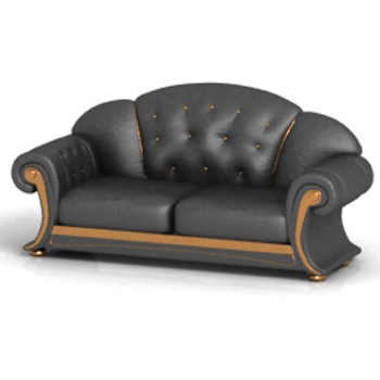 More than old-fashioned leather sofa 3D model