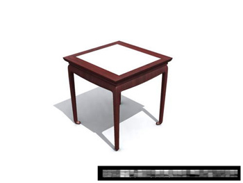 3D Model of Chinese wooden bench