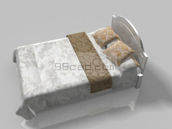 Double bed 3D Model Download