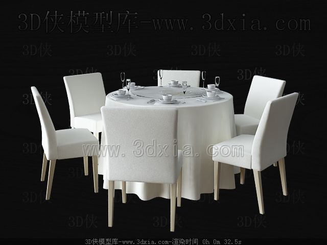 Simple round white table and chairs