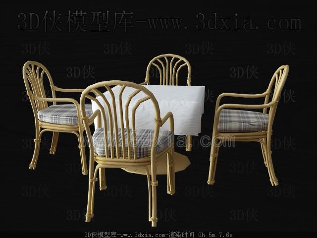Wicker chairs and dining table