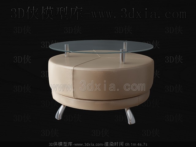 Round glass tea table