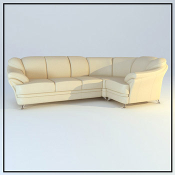 Beige leather corner sofa