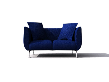 Modern navy blue double sofa