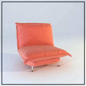 Red leather single sofa