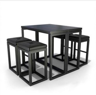 Black casual combination of tables and chairs