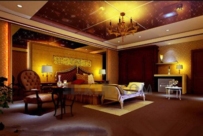Golden luxury exquisite bedroom
