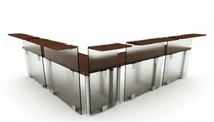 The combination of glass desk