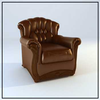 European leather sofas, 3D models