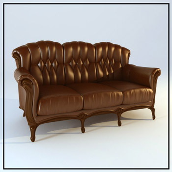 European leather seater sofas 3D models